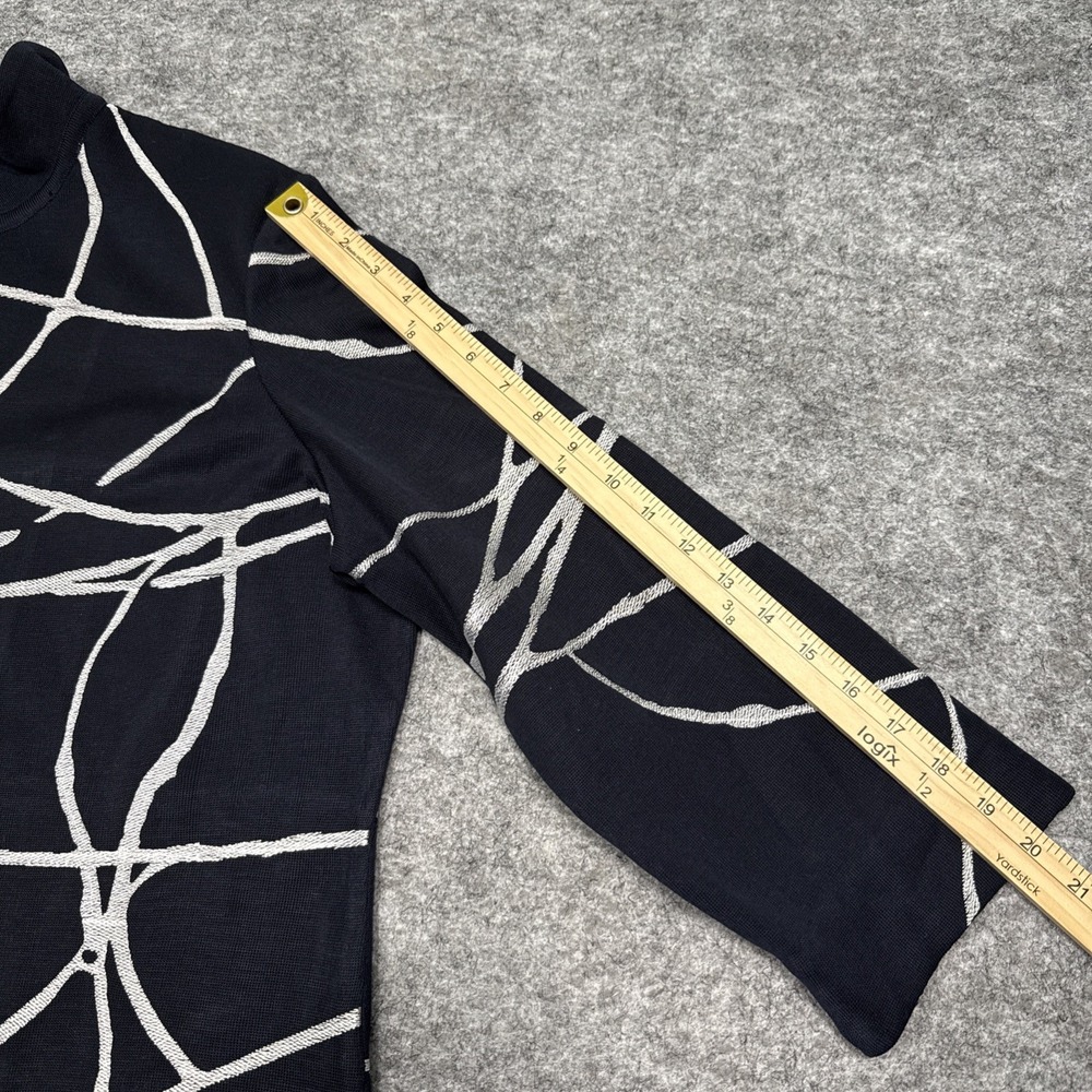 Ming Wang cardigan women's XL navy silver abstract career office work whimsical - Picture 7 of 10